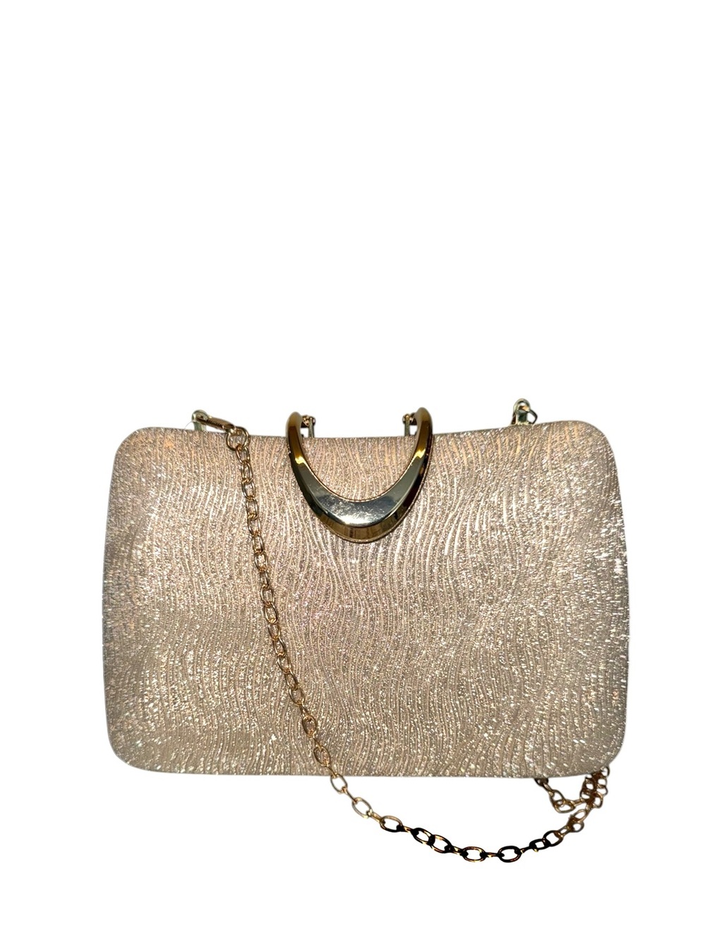 FASHION Gold-tone Sparkle Swirl Evening Clutch Bag - NWT